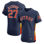Houston Astros #27 Jose Altuve Player Navy AmberGomez Limited Elite Home Stitched Jerseys