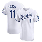Kansas City Royals #11 Maikel Garcia Player White AmberGomez Alt Limited Elite Home Stitched Jerseys