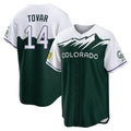 Colorado Rockies #14 Ezequiel Tovar Player Green AmberGomez City Connect Home Game Stitched Jerseys
