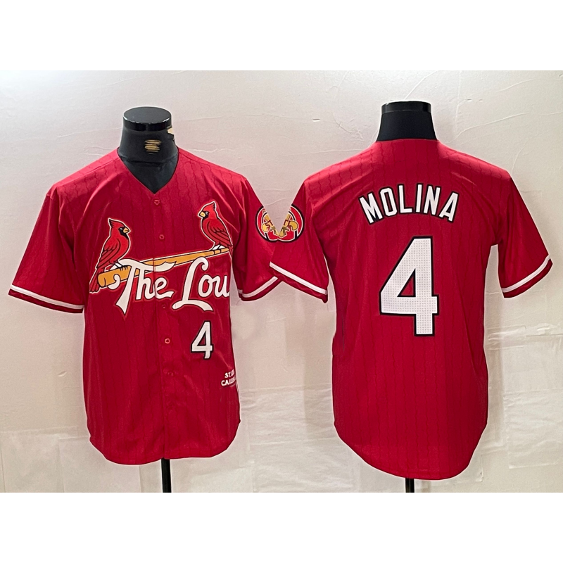 St. Louis Cardinals #4 Yadier Molina Red AmberGomez 2024 City Connect Limited Stitched Jersey