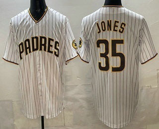 San Diego Padres #35 Randy Jones White AmberGomez Cool Base Jersey