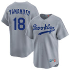 Los Angeles Dodgers #18 Yoshinobu Yamamoto Player Gray AmberGomez Game Limited Home Stitched Jerseys