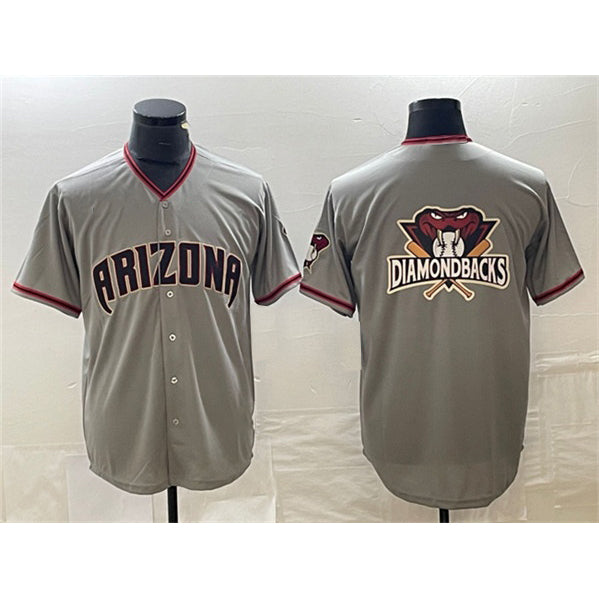 Arizona Diamondbacks Gray AmberGomez Team Big Logo Cool Base Stitched Jerseys