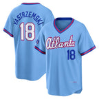 Atlanta Braves #18 Mike Yastrzemski Powder Blue AmberGomez 2026 City Connect Stadium Jersey