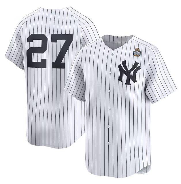New York Yankees #27 Giancarlo Stanton White AmberGomez 2024 World Series Home Limited Stitched Jersey
