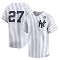New York Yankees #27 Giancarlo Stanton White AmberGomez 2024 World Series Home Limited Stitched Jersey