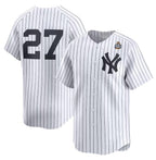 New York Yankees #27 Giancarlo Stanton White AmberGomez 2024 World Series Home Limited Stitched Jersey