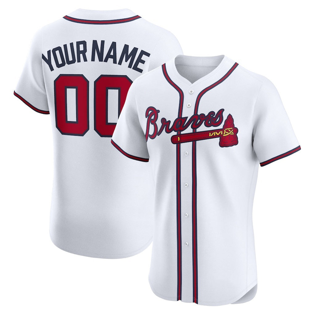 Custom Atlanta Braves White AmberGomez Home Elite Jersey