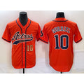 Houston Astros #10 Yuli Gurriel Number Orange AmberGomez With Patch Cool Base Stitched Jersey