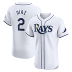 Tampa Bay Rays #2 Yandy Diaz White AmberGomez Home Elite Player Jersey