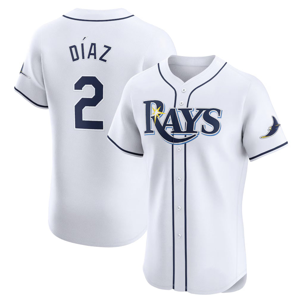 Tampa Bay Rays #2 Yandy Diaz White AmberGomez Home Elite Player Jersey