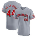 Cincinnati Reds #44 Elly De La Cruz Player Gray AmberGomez Limited Elite Home Stitched Jerseys