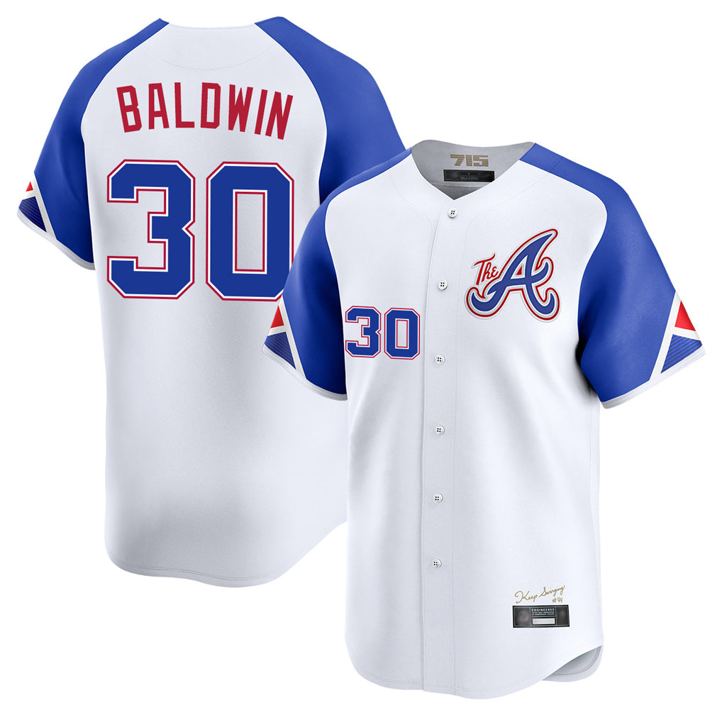 Atlanta Braves #30 Drake Baldwin Player White AmberGomez City Connect Limited Home Game Stitched Jerseys