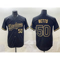 Los Angeles Dodgers #50 Mookie Betts Black Gold AmberGomez Limited Stitched Jersey