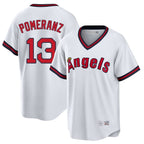 Los Angeles Angels #13 Drew Pomeranz Player White AmberGomez T-shirt Home Game Stitched Jerseys