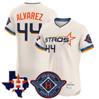Houston Astros #44 Yordan Alvarez Player Cream AmberGomez City Connect Texas Patch Vapor Premier Limited Elite Home Stitched Jerseys
