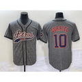 Houston Astros #10 Yuli Gurriel Grey AmberGomez Gridiron Cool Base Stitched Jersey