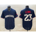 Minnesota Twins #23 Royce Lewis Navy AmberGomez Cool Base Stitched Jersey
