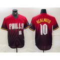 Philadelphia Phillies #10 JT Realmuto Red AmberGomez 2024 City Player Number Cool Base Jersey 2