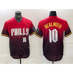Philadelphia Phillies #10 JT Realmuto Red AmberGomez 2024 City Player Number Cool Base Jersey 2