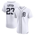 Detroit Tigers #23 Kirk Gibson Player White AmberGomez Limited Elite Home Stitched Jerseys