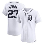 Detroit Tigers #23 Kirk Gibson Player White AmberGomez Limited Elite Home Stitched Jerseys