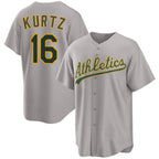 Oakland Athletics #16 Nick Kurtz Gray AmberGomez 2024 Away Limited Stitched Jersey