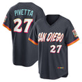 San Diego Padres #27 Nick Pivetta Obsidian AmberGomez 2026 City Connect Stadium Jersey