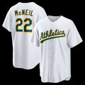 Oakland Athletics #22 Jeff McNeil White AmberGomez Home Replica Jersey