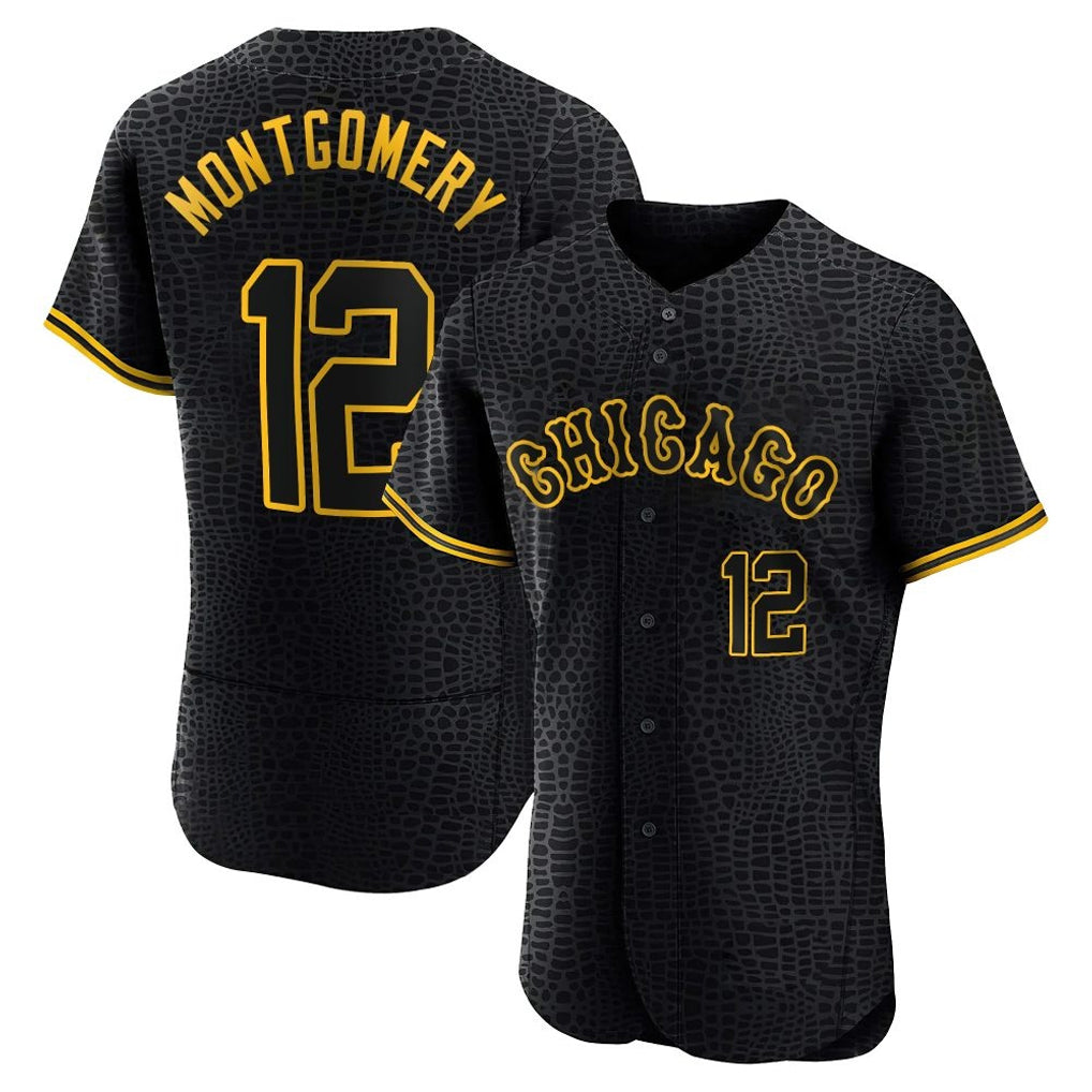Chicago White Sox #12 Colson Montgomery Player Black AmberGomez Snake Skin City Limited Elite Home Stitched Jerseys