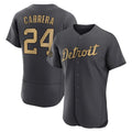 Detroit Tigers #24 Miguel Cabrera Player Charcoal AmberGomez All-Star Limited Elite Home Stitched Jerseys