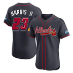 Atlanta Braves #23 Michael Harris II Player Navy AmberGomez 2025 Speedway Classic Limited Elite Home Game Stitched Jerseys