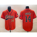 Houston Astros #14 Mauricio Dubon Number Orange AmberGomez With Patch Cool Base Stitched Jersey