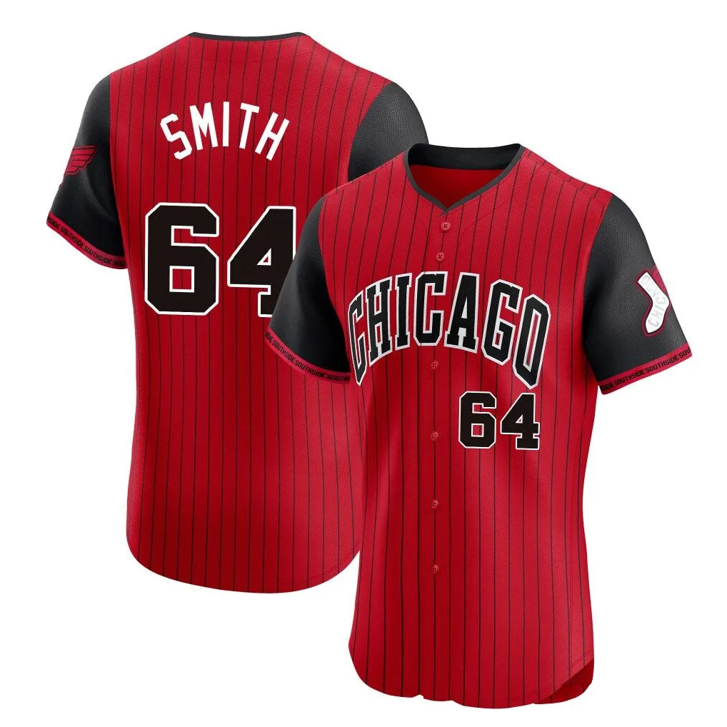 Chicago White Sox #64 Shane Smith Player Red AmberGomez City Connect Limited Elite Home Stitched Jerseys