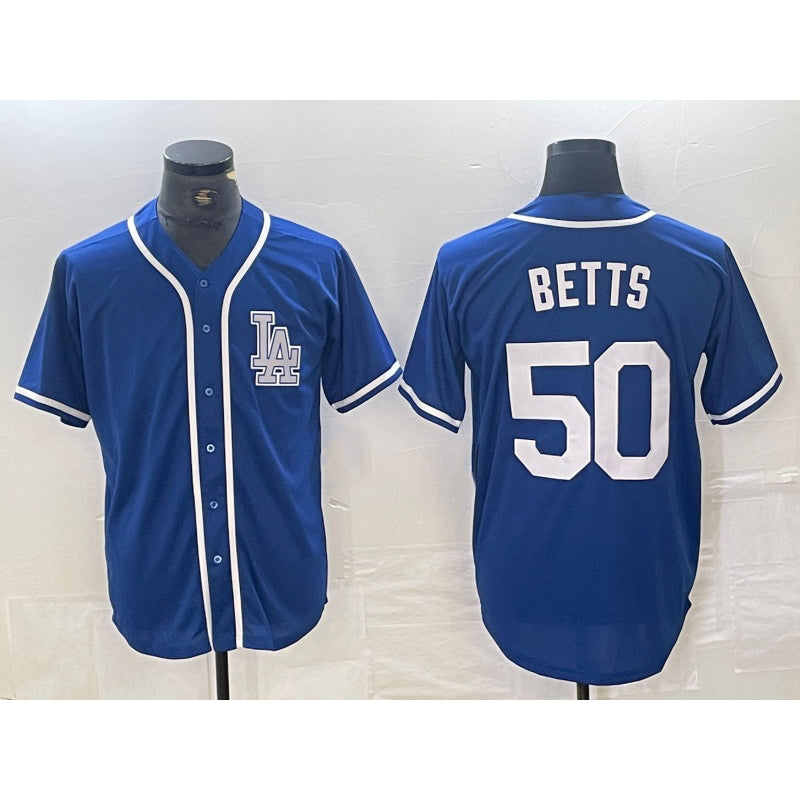 Los Angeles Dodgers #50 Mookie Betts Blue AmberGomez Cool Base Stitched Jersey