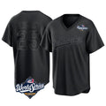 Los Angeles Dodgers #25 Tommy Edman Player Black AmberGomez World Series Pitch Fashion T-shirt Stitched Jerseys