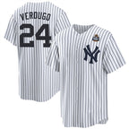 New York Yankees #24 Alex Verdugo White AmberGomez 2024 World Series Cool Base Stitched Jersey