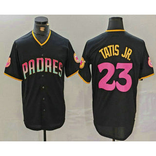 San Diego Padres #23 Fernando Tatis Jr Black AmberGomez 20th Anniversary Cool Base Stitched Jersey