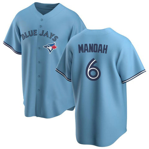 Toronto Blue Jays #6 Alek Manoah Light Blue AmberGomez Stitched Cool Base Jersey