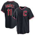 Cleveland Guardians #11 Jos¨¦ Ram¨ªrez Navy AmberGomez 2025 Alternate Limited Stitched Jersey