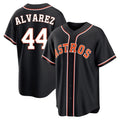 Houston Astros #44 Yordan Alvarez Player Black AmberGomez Fashion Out Home Game Stitched Jerseys