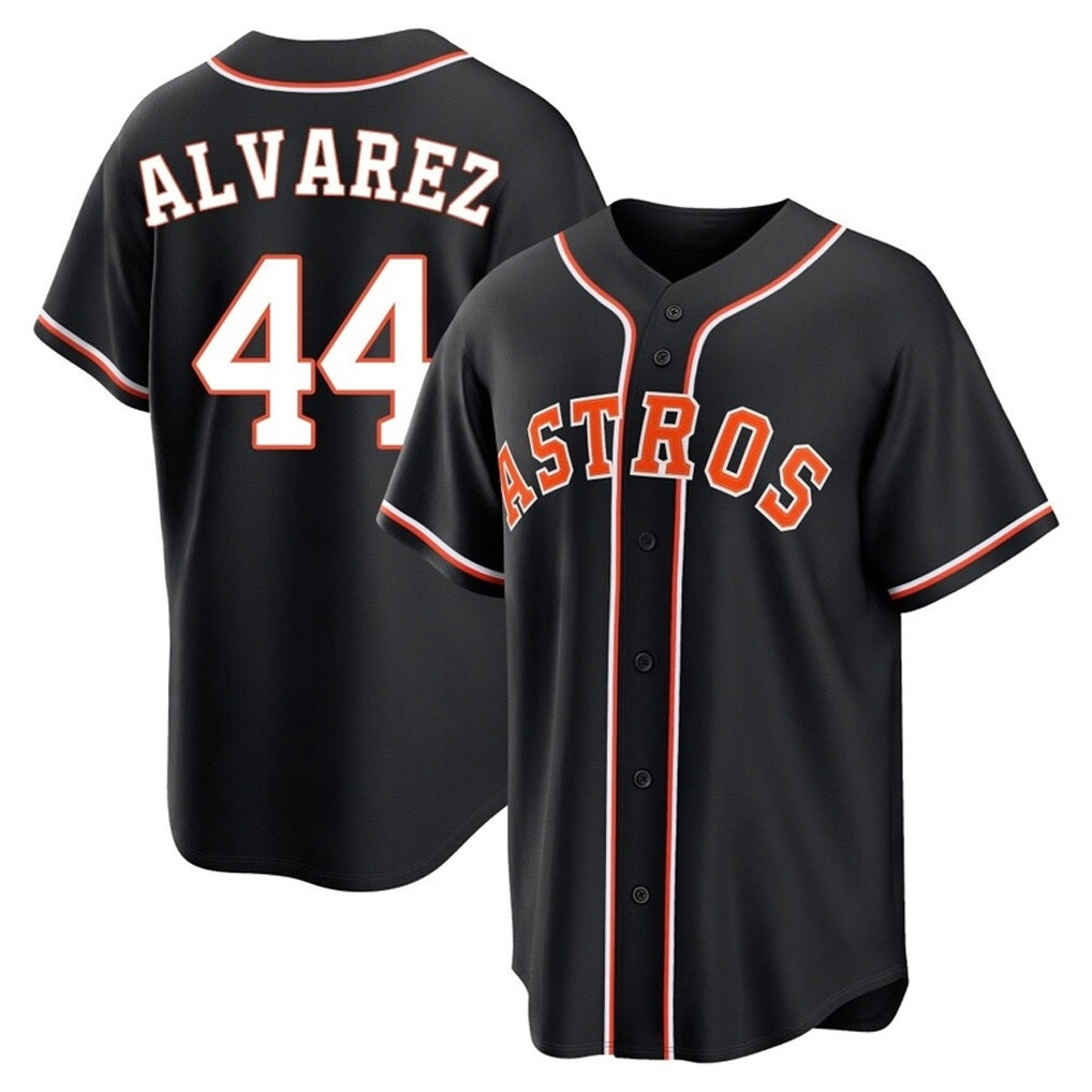 Houston Astros #44 Yordan Alvarez Player Black AmberGomez Fashion Out Home Game Stitched Jerseys