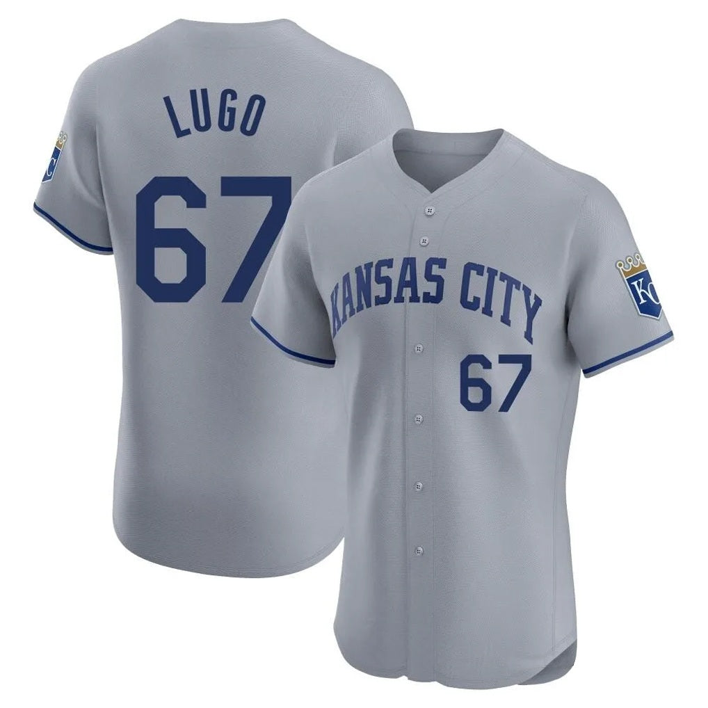 Kansas City Royals #67 Seth Lugo Player Gray AmberGomez Limited Elite Home Stitched Jerseys