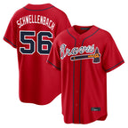 Atlanta Braves #56 Spencer Schwellenbach Player Red AmberGomez Home Game Stitched Jerseys