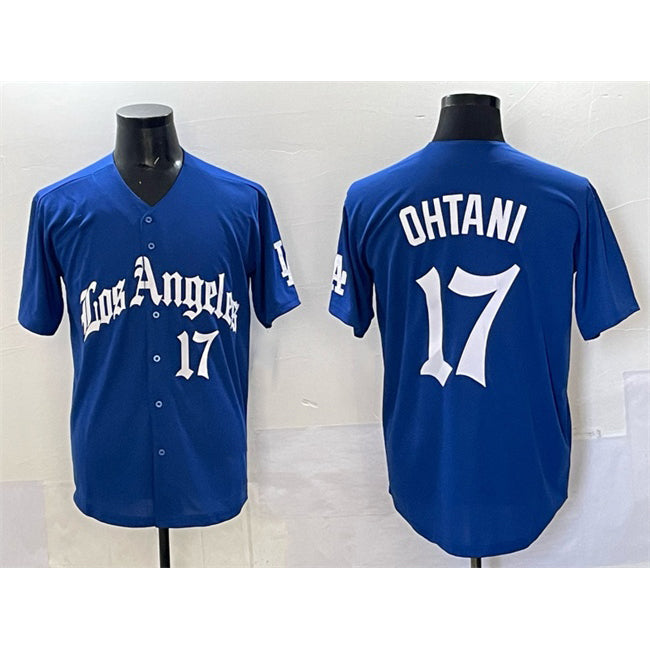 Los Angeles Dodgers #17 Shohei Ohtani Blue AmberGomez 2025 LA Gothic Style With Fernando Patch Vapor Premier Limited Stitched Jersey
