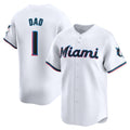 Miami Marlins #1 Dad White AmberGomez Home Limited Jersey