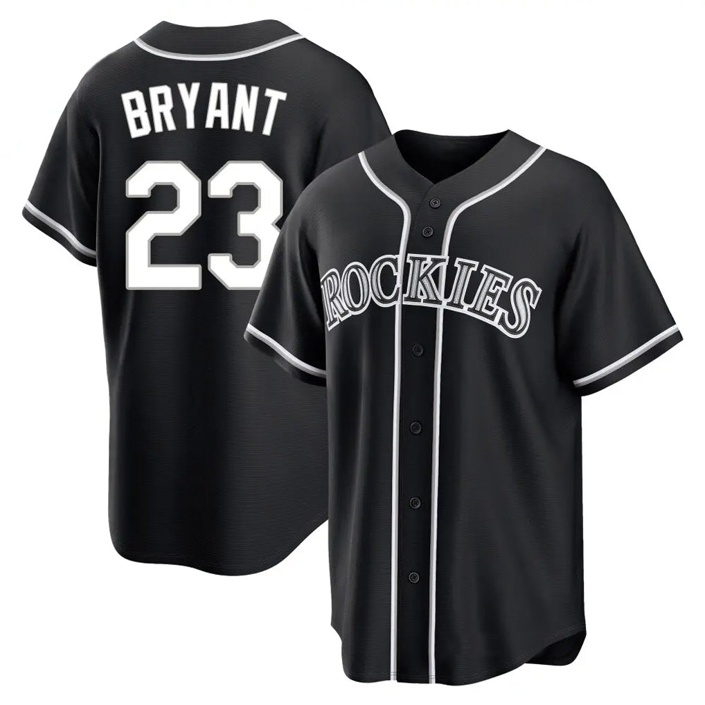 Colorado Rockies #23 Kris Bryant Player Black AmberGomez Fashion Out Home Game Stitched Jerseys