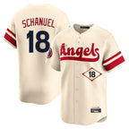 Los Angeles Angels #18 Nolan Schanuel Player Cream AmberGomez City Connect Limited Home Stitched Jerseys