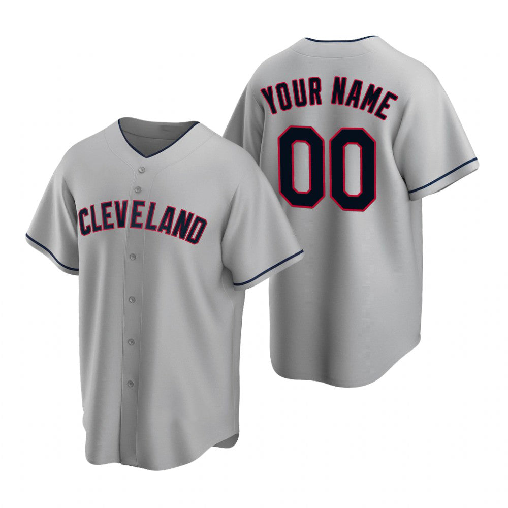 Custom Cleveland Indians Gray AmberGomez 2020 Stitched Cool Base Road Jersey