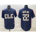 Cleveland Guardians #22 Josh Naylor Navy AmberGomez 2024 City Connect Limited Stitched Jersey